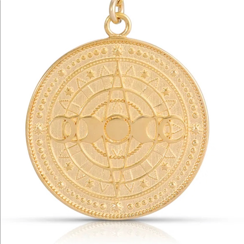 Lunar Phases Coin Necklace by Jurate